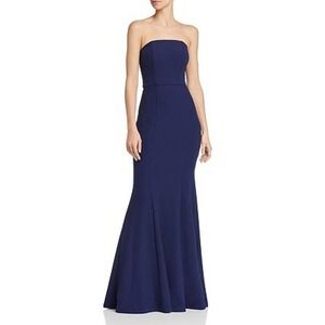 New Bariano Moonstone Convertible Strapless Crepe Mermaid Gown Navy Size XL